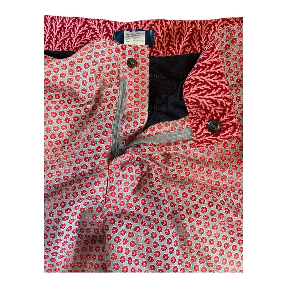 Zachary Prell Men's 32 Grapefruit Swim Trunks Pink Peach Luxury Coastal Resort